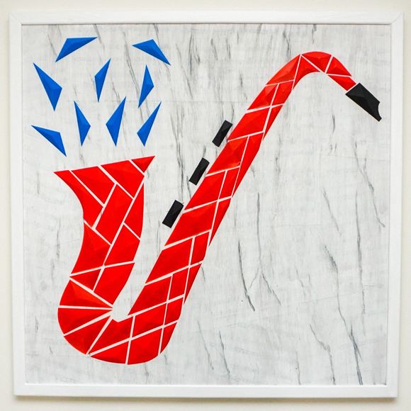 DGEmily Geometric Saxphone Wall Art | Large-Scale Wall Decor | Custom Sizes!! - Picture 6 of 9
